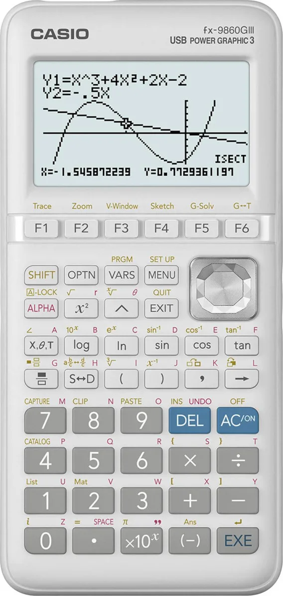 20200917134638_casio_fx_9860giii Casio FX-9860GIII Αριθμομηχανή Γραφημάτων 12 Ψηφίων σε Λευκό Χρώμα FX-9860GIII-ET - Image 1