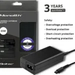 Qoltec Φορτιστής Laptop 65W 19.5V 3.33A για HP με Αποσπώμενο Καλώδιο Τροφοδοσίας (51758)