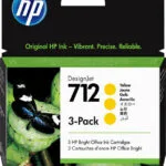 HP 712 Γνήσιο Πακέτο 3 Μελανιών Εκτυπωτή InkJet Κίτρινο (3ED79A)