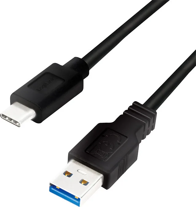 LogiLink USB 3.2 Cable USB-C male - USB-A 15W Μαύρο 1m CU0168 - Image 1