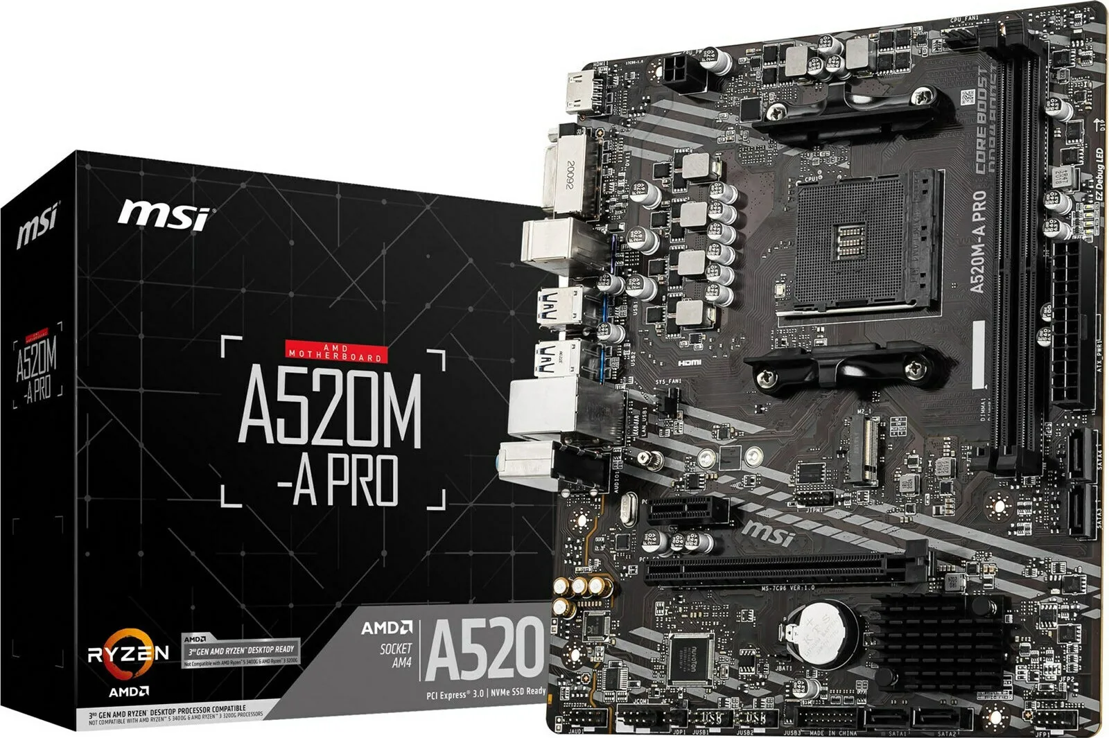 20201006105224_msi_a520m_a_pro MSI A520M-A PRO Motherboard Micro ATX με AMD AM4 Socket 7C96-001R - Image 1