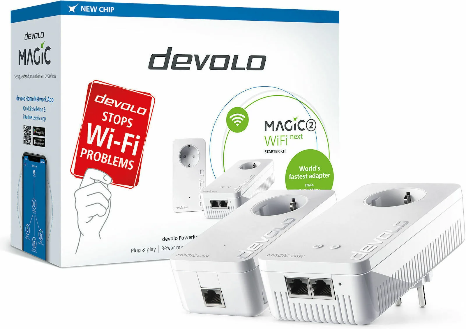 20201007132021_e0f6f668 Devolo Magic 2 WiFi next Powerline Διπλού Kit για Ασύρματη Σύνδεση Wi‑Fi 5 με Passthrough Πρίζα και 2 Θύρες Gigabit Ethernet - Image 1