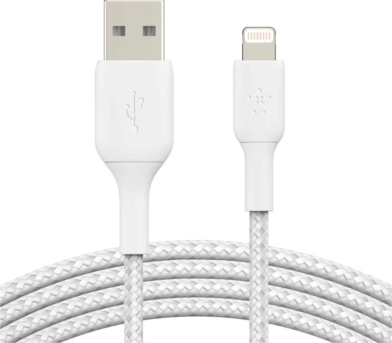 Belkin Braided USB to Lightning Cable mfi cert Λευκό 3m (CAA002BT3MWH) - Image 1