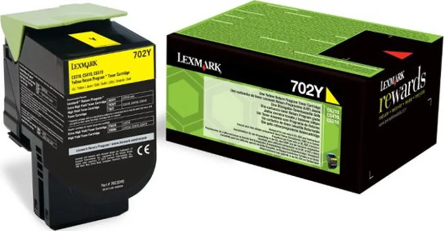Lexmark 702Y Γνήσιο Toner Laser Εκτυπωτή Κίτρινο Return Program 1000 Σελίδων 70C20Y0 - Image 1
