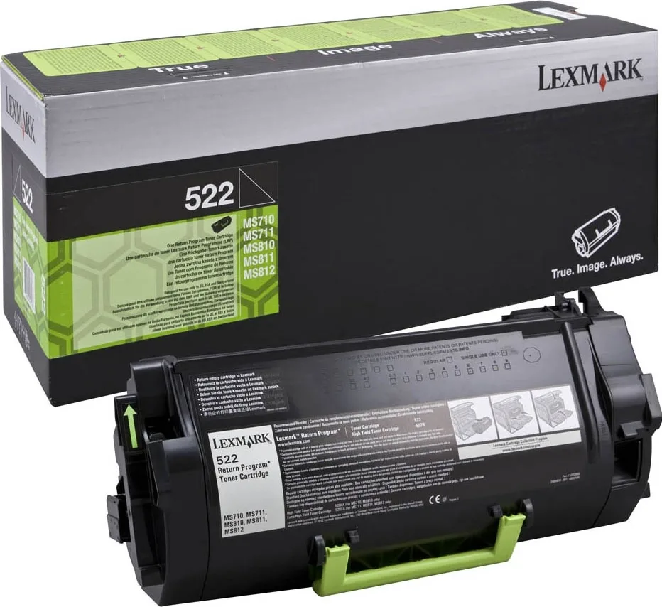 Lexmark 522 Γνήσιο Toner Laser Εκτυπωτή Μαύρο Return Program 6000 Σελίδων 52D2000 - Image 1