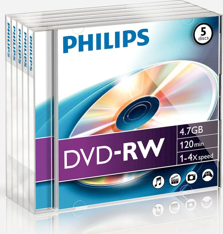 20201112162638_philips_dvd_rw_4_7gb_5tmch_dn4s4j05f_00 Philips Επανεγγράψιμα DVD-RW 4x 4.7GB 5τμχ DN4S4J05F/00 - Image 1