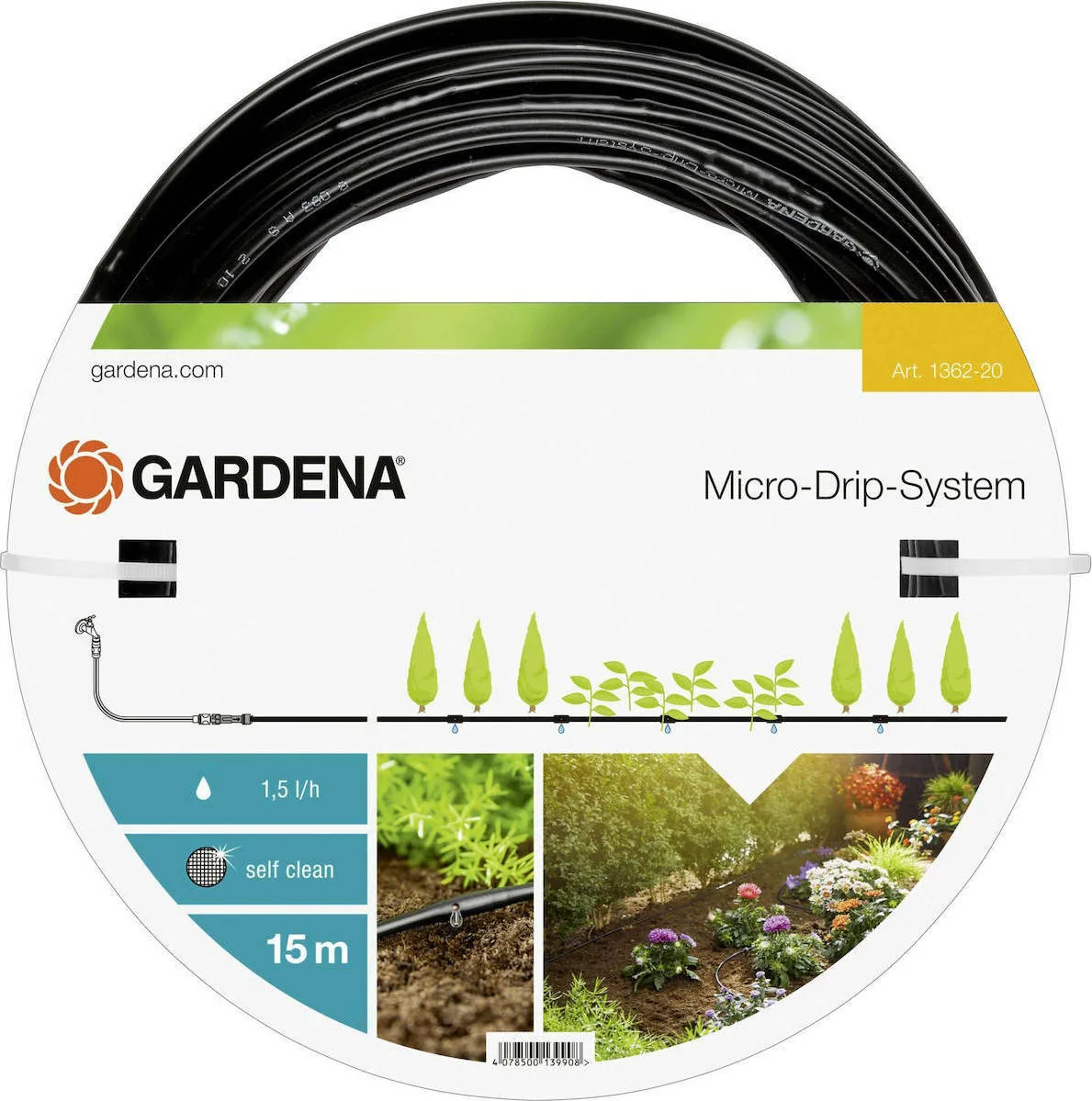 Gardena 01362-20 Σταλακτηφόρος Σωλήνας Φ4.6 15m Με Σταλάκτες - Image 1