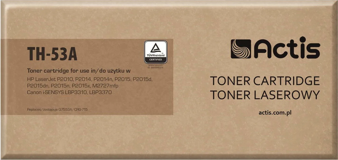 20201210104501_actis_symvato_toner_hp_q7553a_black Actis Συμβατό Toner για Laser Εκτυπωτή HP 53A Q7553A 3000 Σελίδων Μαύρο - Image 1