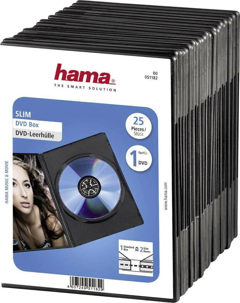 20201217162056_hama_thikes_cd_25_tmch_mayri_51182 HAMA DVD Box για 1 Δίσκο Μαύρο 00051182 25τμχ - Image 1