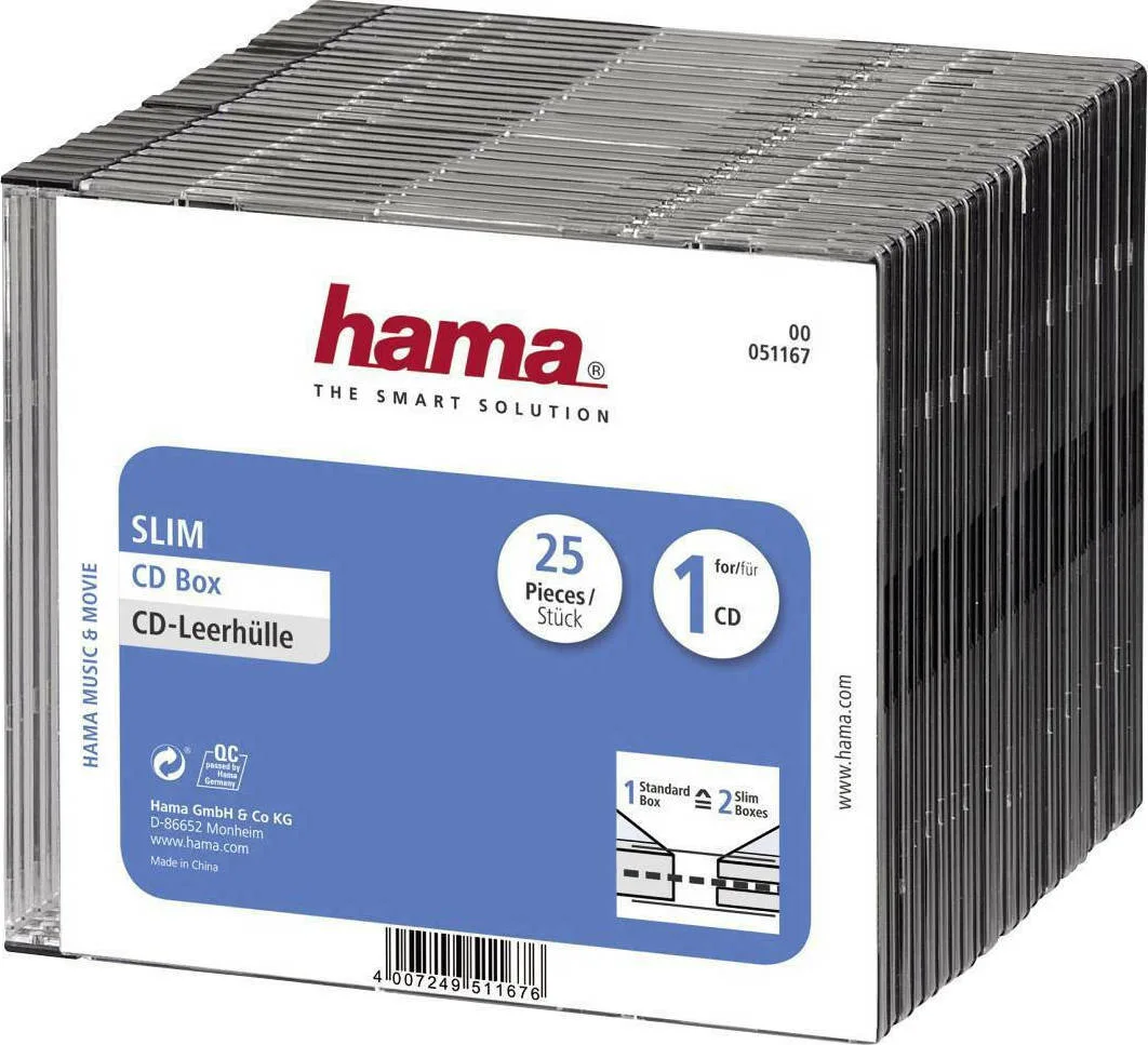 20201217162220_hama_slim_cd_case_25_tmch_transparent_black_51167 HAMA CD Box Slim για 1 Δίσκο με Διάφανη Πρόσοψη σε Μαύρο Χρώμα 00051167 25τμχ - Image 1