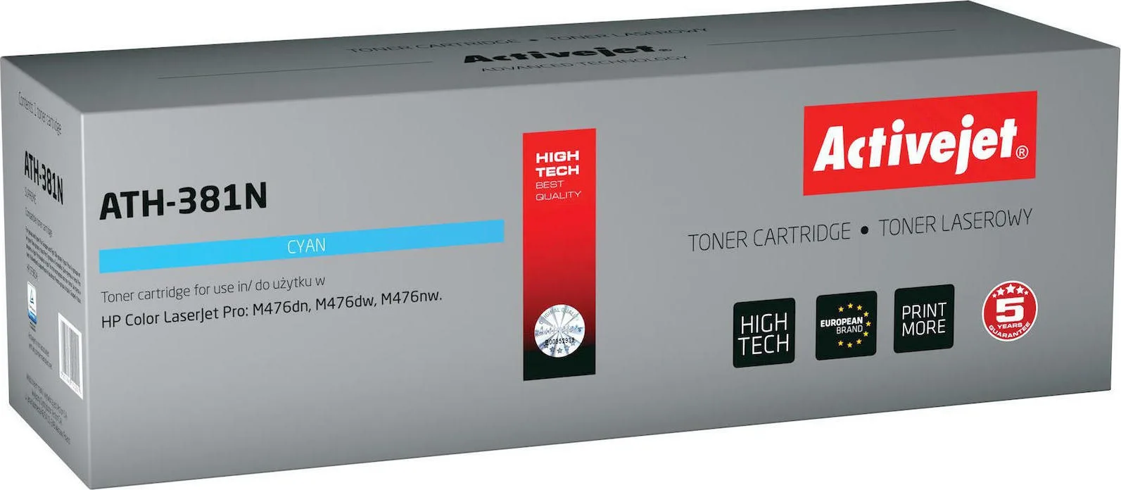 20201222115638_active_jet_symvato_toner_hp_cf381a_cyan Active Jet Συμβατό Toner για Laser Εκτυπωτή HP 312A CF381A 2700 Σελίδων Κυανό - Image 1