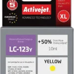 Active Jet Συμβατό Μελάνι Εκτυπωτή InkJet Brother LC-123Y 10ml Κίτρινο