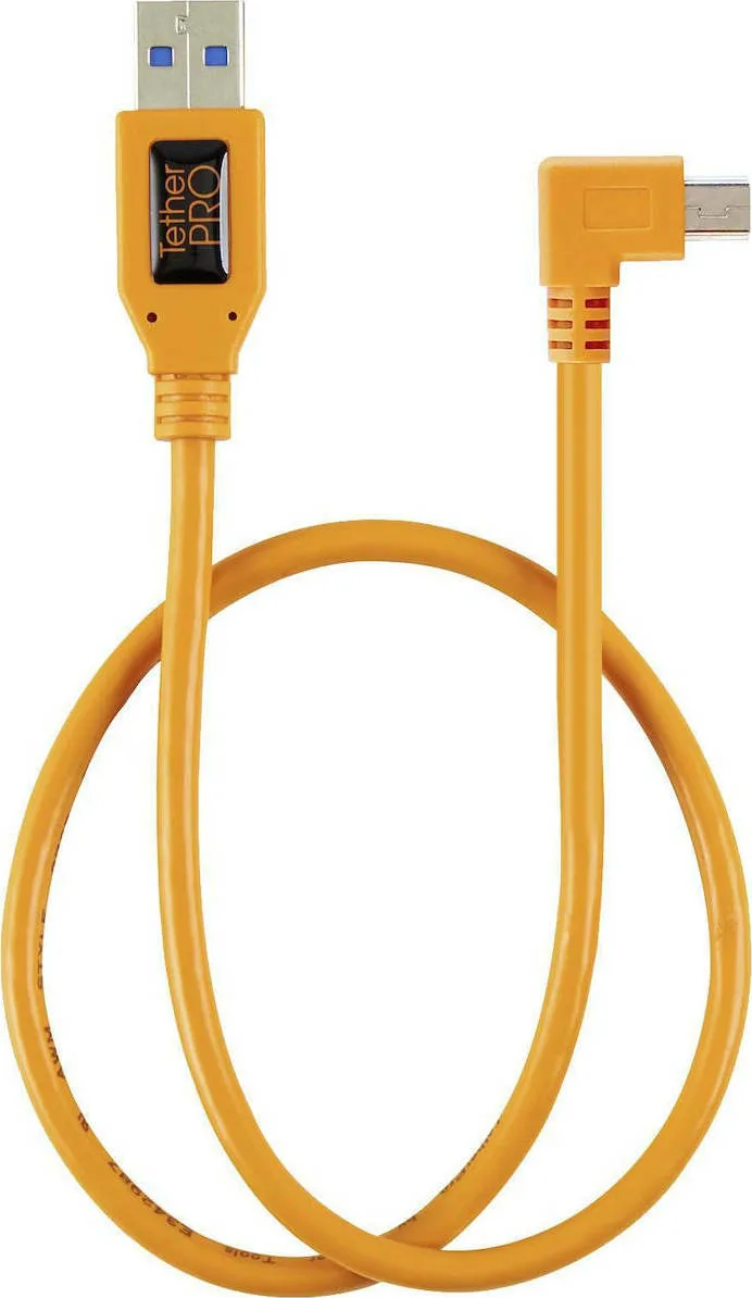 20210111114134_tether_tools_kalodio_pigtail_usb_a_male_mini_b_0_50m_portokali_tet_cu51rt02_org Tether Tools Καλώδιο Pigtail USB-A male - Mini B 0.50m Πορτοκαλί (TET-CU51RT02-ORG) - Image 1