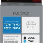 Active Jet Πακέτο Συμβατών Μελανιών Εκτυπωτή InkJet Epson T0714/T0713/T0712/T0711/T0715 15ml Πολλαπλό (Color) / Μαύρο AEB-715N