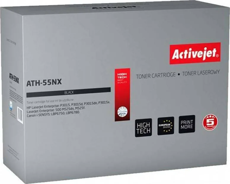 20210119141620_active_jet_symvato_toner_hp_55x_ce255x Active Jet Συμβατό Toner για Laser Εκτυπωτή HP 55X CE255X 12500 Σελίδων Μαύρο - Image 1