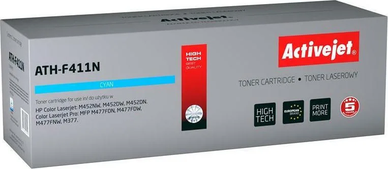20210119162239_active_jet_symvato_toner_hp_cf411a Active Jet Συμβατό Toner για Laser Εκτυπωτή HP 410A CF411A 2300 Σελίδων Κυανό - Image 1