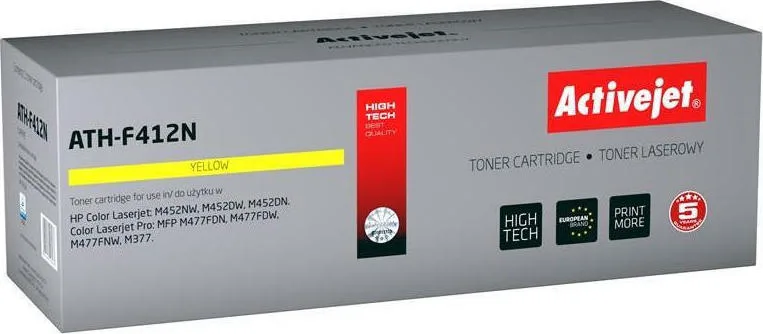 20210119162335_active_jet_symvato_toner_hp_cf412a Active Jet Συμβατό Toner για Laser Εκτυπωτή HP 410A CF412A 2300 Σελίδων Κίτρινο - Image 1