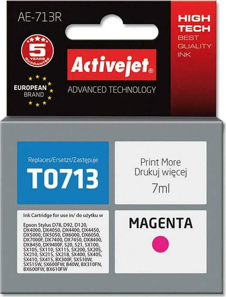 20210120134207_active_jet_symvato_melani_epson_t0713_t0893_matzenta Active Jet Συμβατό Μελάνι Εκτυπωτή InkJet Epson T0713/T0893 15ml Ματζέντα 1τμχ AEB-713N - Image 1