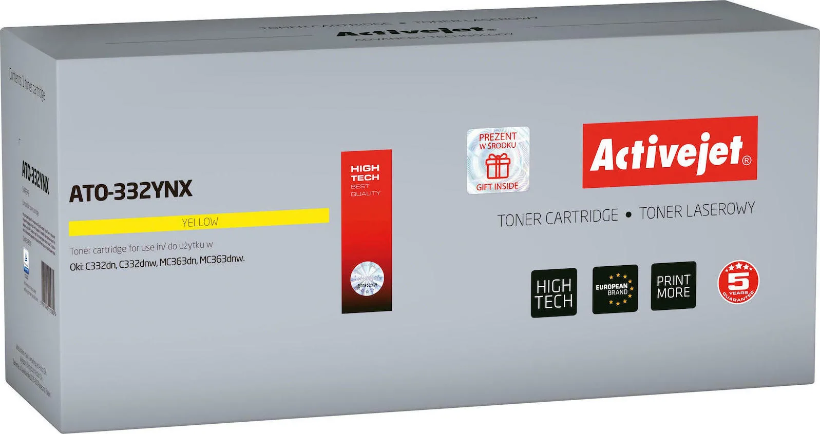 20210122141714_active_jet_symvato_toner_oki_46508709_yellow Active Jet Συμβατό Toner για Laser Εκτυπωτή OKI 46508709 3000 Σελίδων Κίτρινο - Image 1