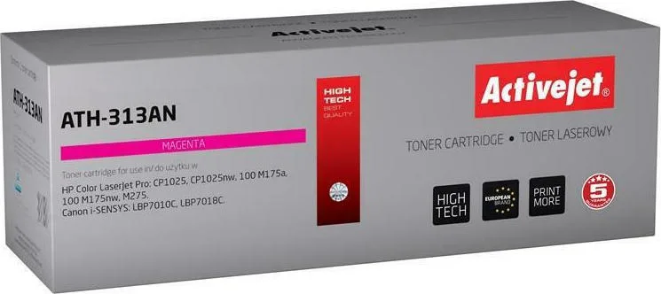 20210122150817_active_jet_symvato_toner_hp_hp_ce313a_canon_crg_729m_magenta Active Jet Συμβατό Toner για Laser Εκτυπωτή HP 126A CE313A / Canon CRG-729M 1000 Σελίδων Ματζέντα - Image 1