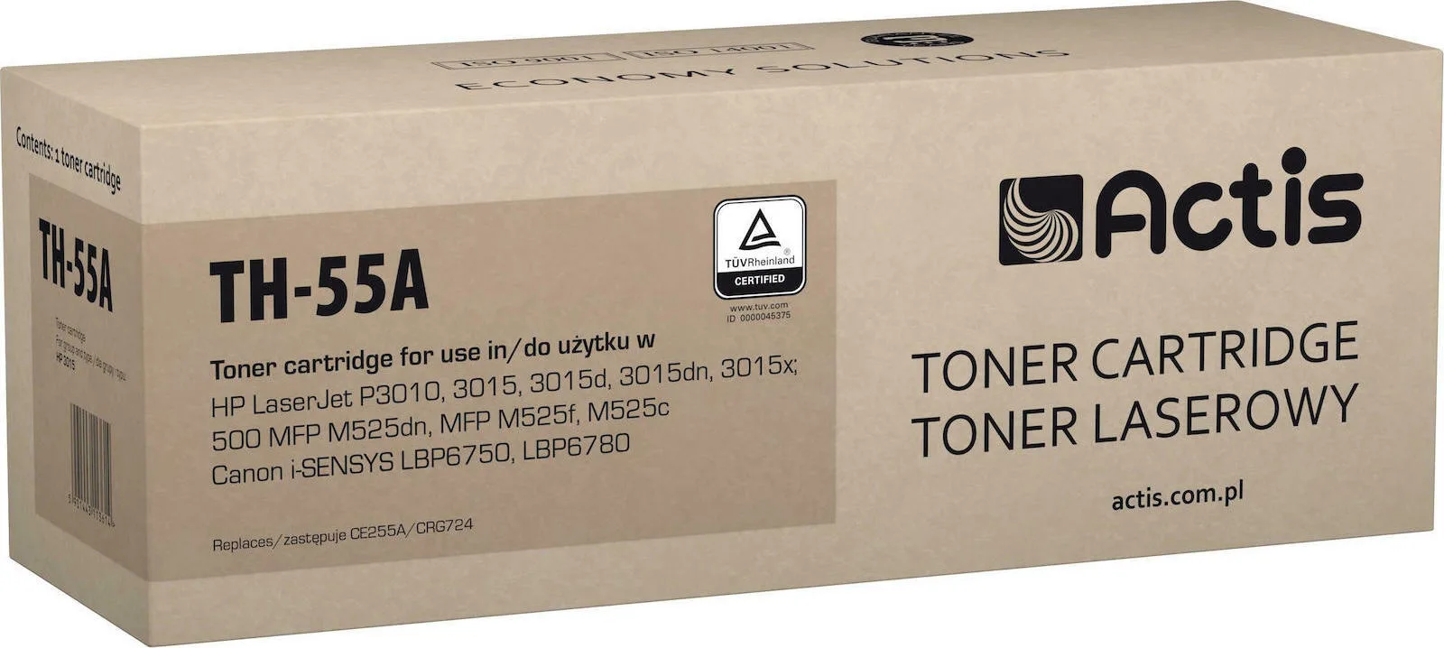 20210122160319_actis_symvato_toner_hp_55a_ce255a_black Actis Συμβατό Toner για Laser Εκτυπωτή HP 55A CE255A 6000 Σελίδων Μαύρο - Image 1