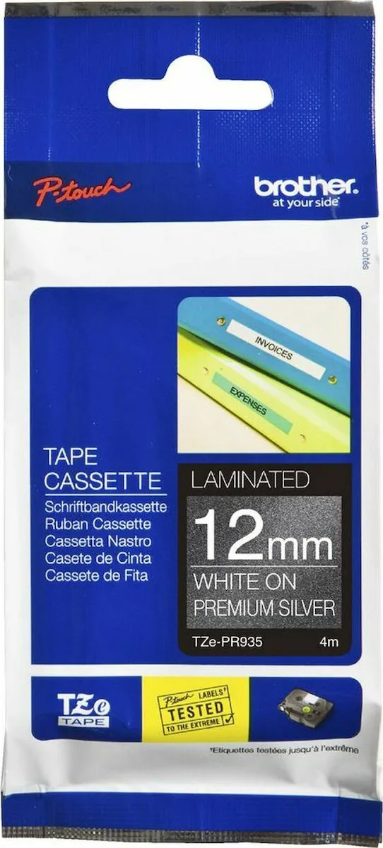 Brother TZE-PR935 Ταινία Ετικετογράφου 8m x 12mm σε Ασημί Χρώμα TZe-PR935 - Image 1