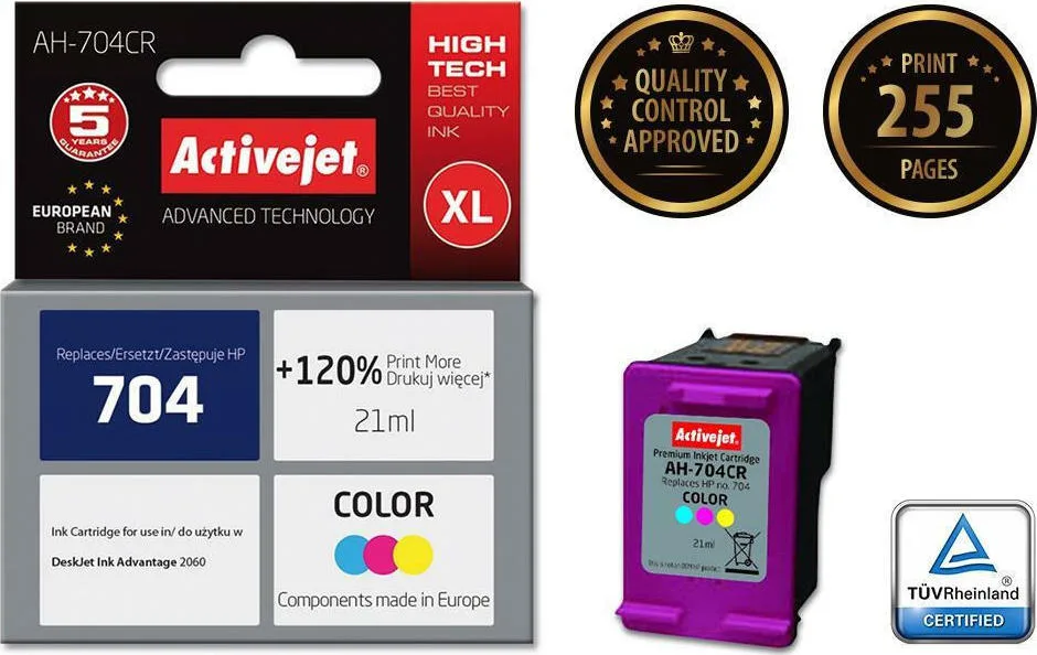 Active Jet Συμβατό Μελάνι Εκτυπωτή InkJet HP 704 CN693AE 440 Σελίδων 21ml Πολλαπλό (Color) 1τμχ AH-704CR - Image 1