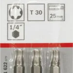 Bosch Σετ 3 Μύτες Κατσαβιδιού Torx 2607001622