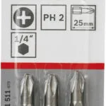 Bosch Σετ 3 Μύτες Κατσαβιδιού Σταυρός / Αστέρι 2607001511