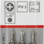Bosch Σετ 3 Μύτες Κατσαβιδιού Σταυρός 2607001508