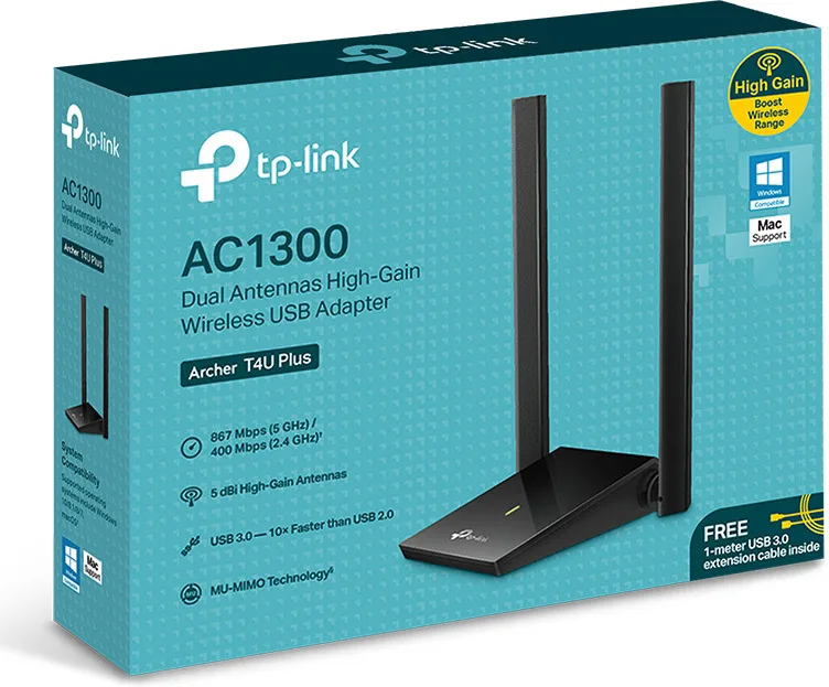 20210205163257_cb018468 TP-LINK Archer T4U Plus v1 Ασύρματος USB Αντάπτορας Δικτύου 1300Mbps - Image 1