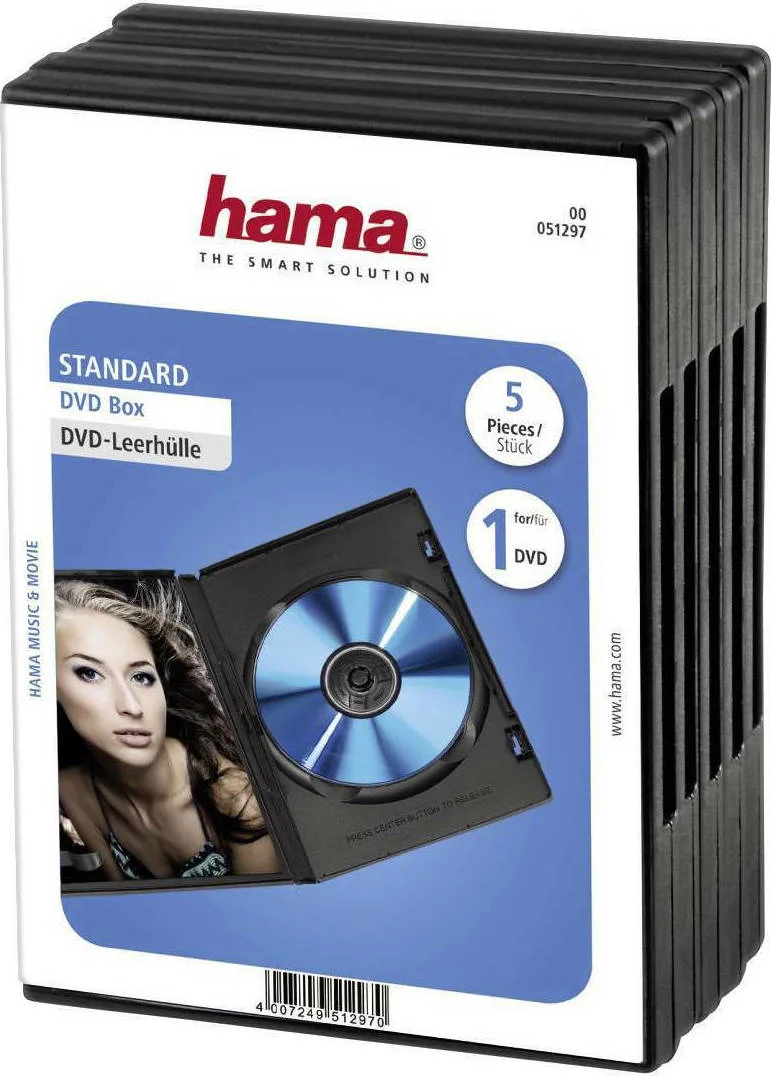 20210211120033_hama_thikes_cd_mayres_5_tmch_51297 HAMA DVD Box για 1 Δίσκο Μαύρο 00051297 5τμχ - Image 1