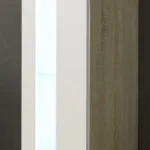 Vigo New Κρεμαστή Βιτρίνα Σαλονιού από Μοριοσανίδα με Τζάμι Sonoma / White 40x30x180cm