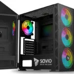 Savio Raptor X1 ARGB Gaming Midi Tower Κουτί Υπολογιστή με Πλαϊνό Παράθυρο Μαύρο