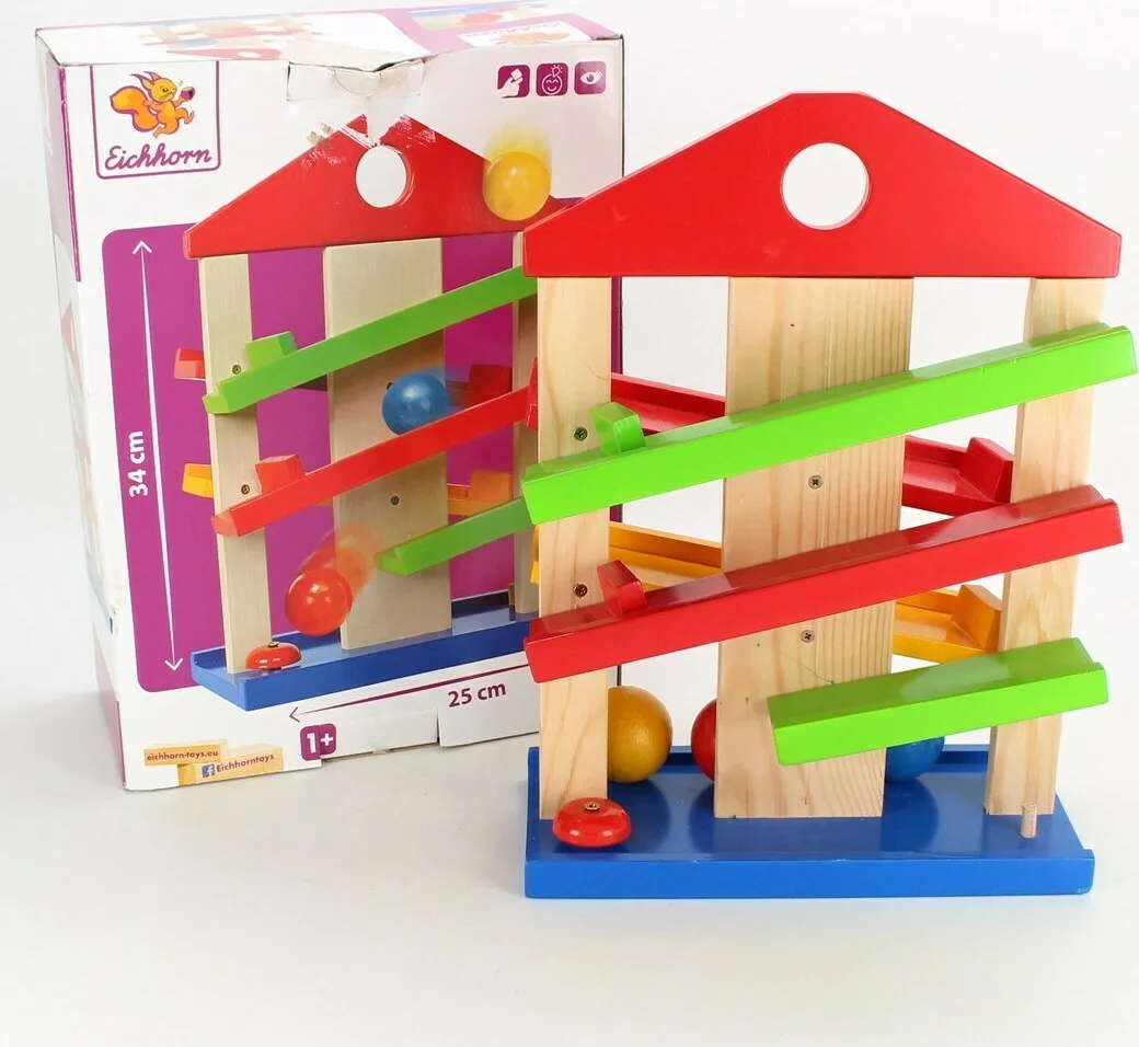 20210216155540_3f1d6e34 Eichhorn Βρεφικό Παιχνίδι Marble Run House από Ξύλο για 12+ Μηνών 100002025 - Image 1