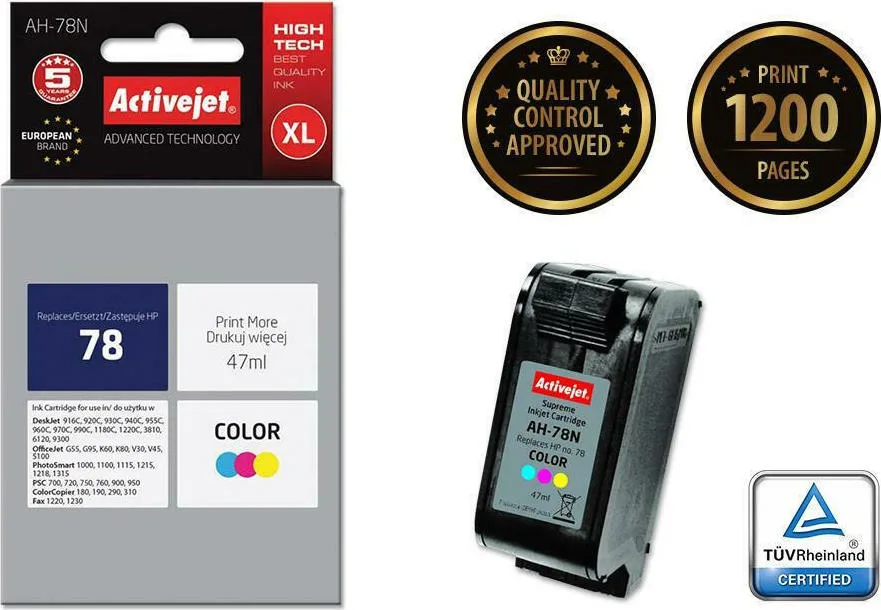 Active Jet Συμβατό Μελάνι Εκτυπωτή InkJet HP 78 C6578D 47ml Πολλαπλό (Color) - Image 1