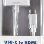 LogiLink Μετατροπέας USB-C male σε HDMI female Λευκό 1τμχ UA0236A