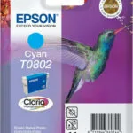 Epson T0802 Γνήσιο Μελάνι Εκτυπωτή InkJet Κυανό (C13T08024010 C13T08024020 C13T08024011)