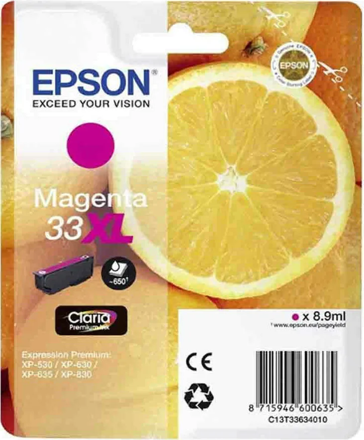 20210222132228_epson_33xl_magenta_c13t336340 Epson 33XL Γνήσιο Μελάνι Εκτυπωτή InkJet Ματζέντα (C13T33634010 C13T33634012) - Image 1