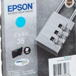 Epson 35 Γνήσιο Μελάνι Εκτυπωτή InkJet Κυανό (C13T35824010)