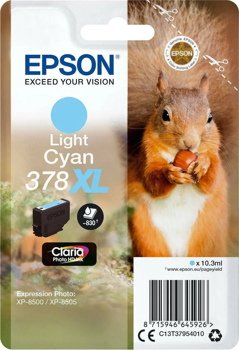 20210222132230_epson_378xl_light_cyan_c13t37954010 Epson 378XL Γνήσιο Μελάνι Εκτυπωτή InkJet Ανοιχτό Κυανό (C13T37954010) - Image 1