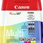 Canon CLI-526 Γνήσιο Πακέτο 3 Μελανιών Εκτυπωτή InkJet Κίτρινο / Κυανό / Ματζέντα (4541B009)