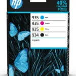 HP 934/935 Γνήσιο Πακέτο 4 Μελανιών Εκτυπωτή InkJet Κίτρινο / Κυανό / Ματζέντα / Μαύρο (6ZC72AE)