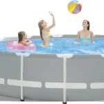 Intex Prism Frame Στρογγυλή Πισίνα PVC με Μεταλλικό Σκελετό 305x76εκ. 26702 Γκρι