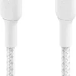 Belkin Braided USB-C to Lightning Cable 30W Λευκό 1m (CAA004bt1MWH)
