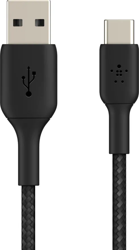 Belkin Braided USB 2.0 Cable USB-C male - USB-A 15W Μαύρο 3m (CAB002bt3MBK) - Image 1