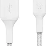 Belkin Braided USB 2.0 Cable USB-C male - USB-A 15W Λευκό 3m (CAB002bt3MWH)