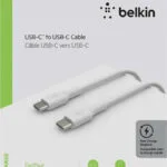 Belkin USB 2.0 Cable USB-C male - USB-C 60W Λευκό 2m (CAB003bt2MWH)