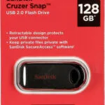 Sandisk Cruzer Snap 128GB USB 2.0 Stick Γκρι