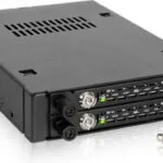 Icy Dock ToughArmor EX Industrial Rugged Full Metal 2x 2.5 Inch SATA/SAS HDD/SSD Mobile Rack for External 3.5 Inch Drive Bay Μαύρο MB492SKL-B